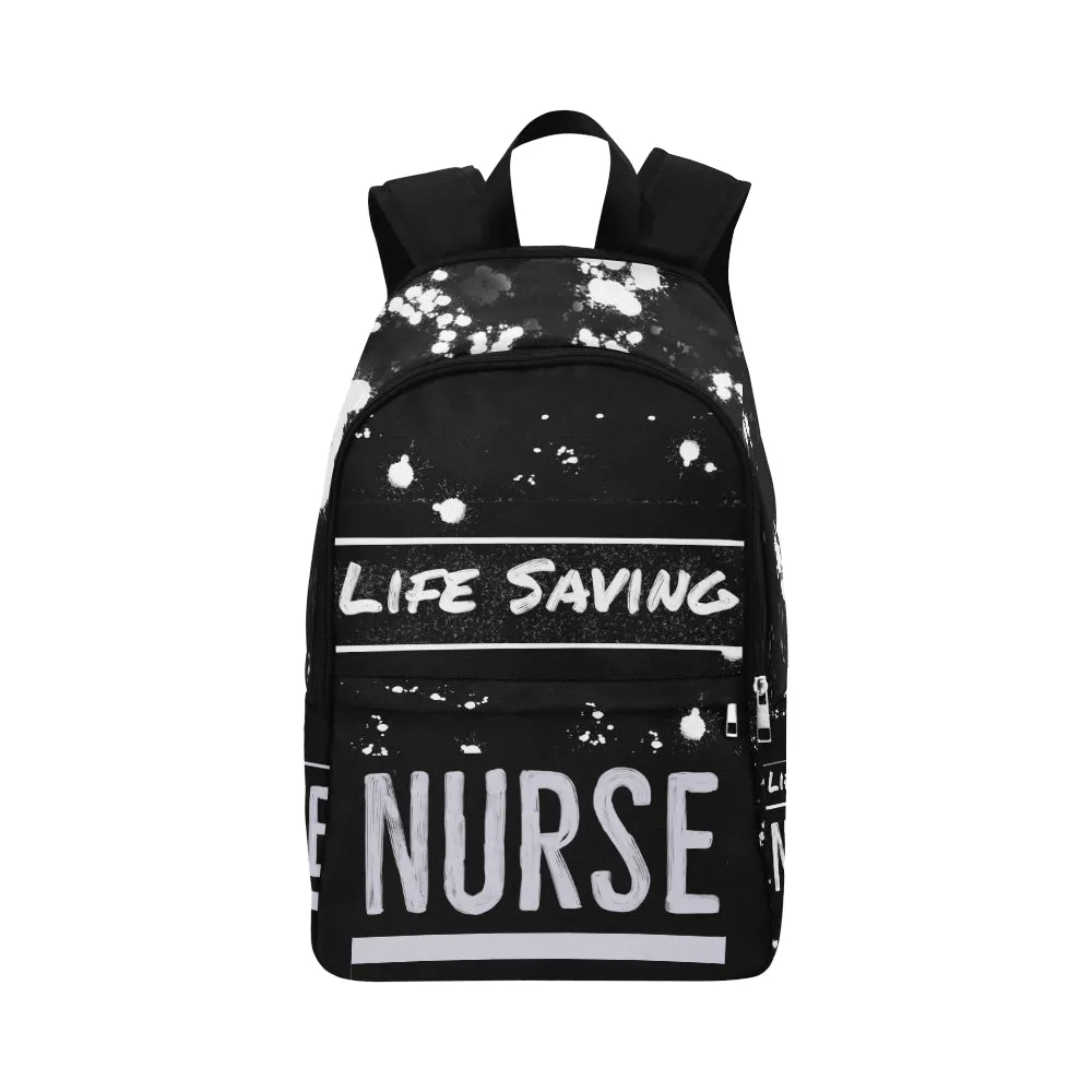 Life Saving Nurse B&W Backpack