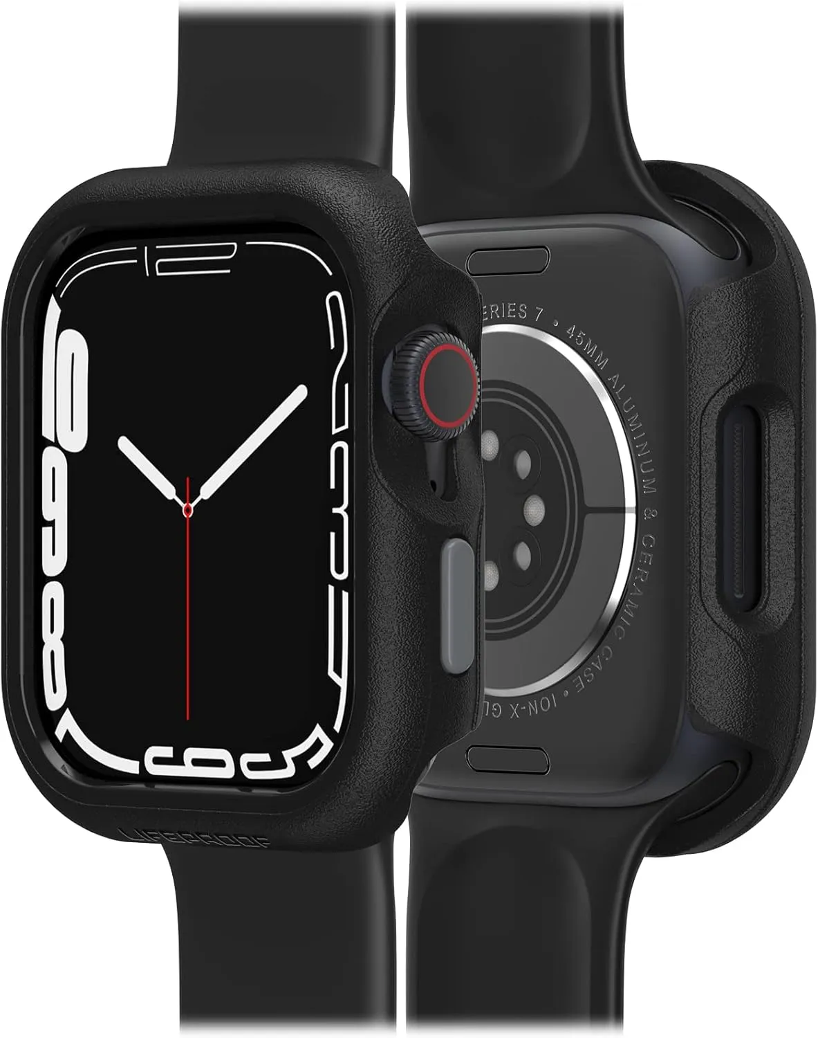 LifeProof Apple Watch Series 8/7 45mm Bumper Shockproof Anti-Fall Stylish Protective Case Cover for Apple Watch Screen and Edge Protection Durable Made Black