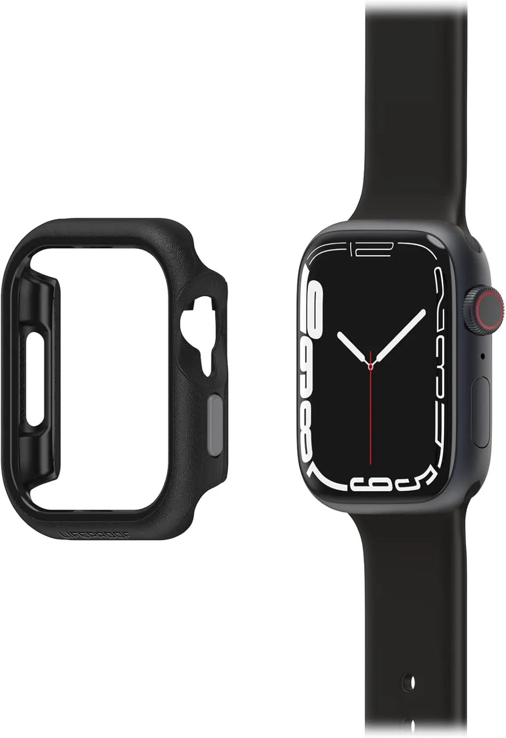 LifeProof Apple Watch Series 8/7 45mm Bumper Shockproof Anti-Fall Stylish Protective Case Cover for Apple Watch Screen and Edge Protection Durable Made Black