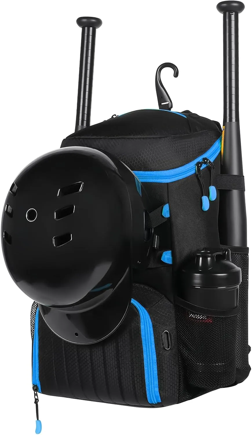 Lightweight Baseball Bat Backpack with Shoe Compartment, Softball Gift for Women with Fence Hook & Batting Glove, Helmet | Multiple Colors