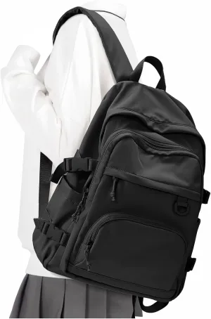 Lightweight Black College Backpack for Women Men Cute School Bag for Teens Girls Boys High School Backpack for Students Waterproof Casual Daypack Backpack