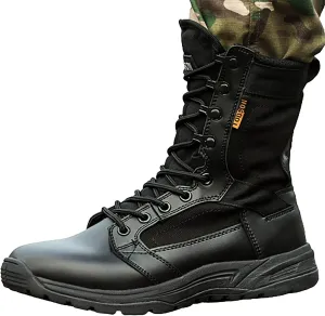 Lightweight Combat Military Boots for Men, Summer Breathable Wear-resistant Non-slip High-top Tactical Desert Boots, for Outdoor Mountaineering Hiking Shoes