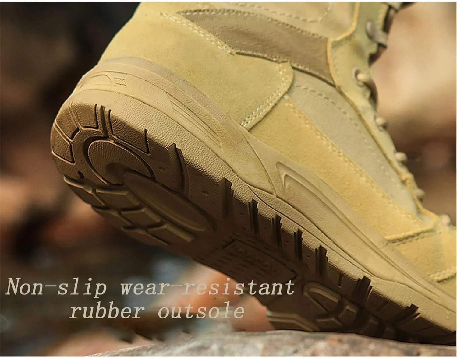 Lightweight Combat Military Boots for Men, Summer Breathable Wear-resistant Non-slip High-top Tactical Desert Boots, for Outdoor Mountaineering Hiking Shoes