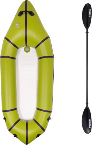 Lightweight Packraft PVC - Inflatable Kayak with Drop Sitch and 220-240cm/86-94'' 3 Piece Paddle