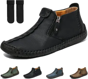 Loderin Womens Boots, Loderin Womens Leather Boots, Loderin Womens Shoes, Women's Casual Fashion Non-Slip Leather Medieval Slip-On Boots, Breathable And Light &Non-Slip Shoes