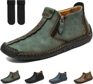 Loderin Womens Boots, Loderin Womens Leather Boots, Loderin Womens Shoes, Women's Casual Fashion Non-Slip Leather Medieval Slip-On Boots, Breathable And Light &Non-Slip Shoes