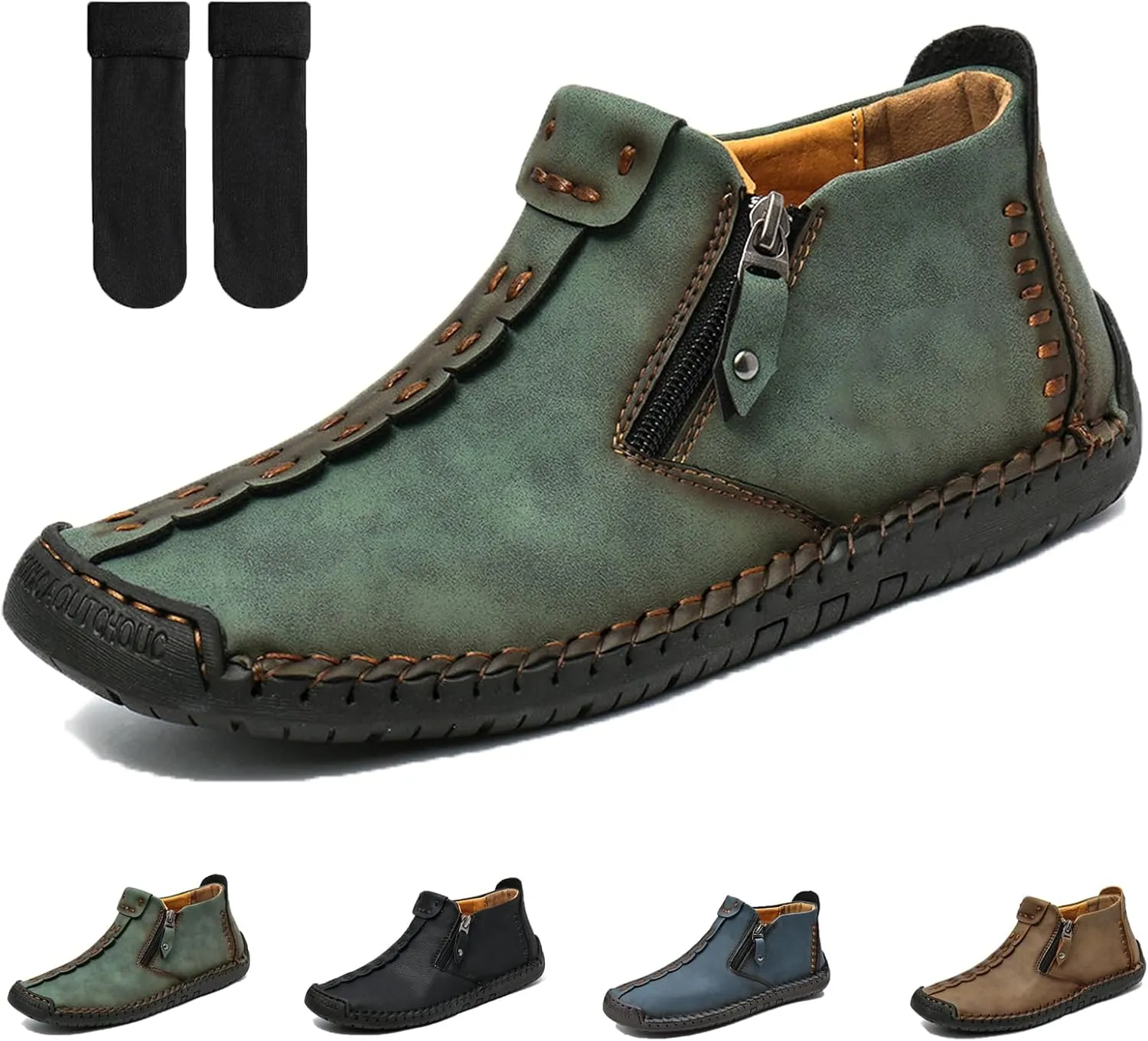 Loderin Womens Boots, Loderin Womens Leather Boots, Loderin Womens Shoes, Women's Casual Fashion Non-Slip Leather Medieval Slip-On Boots, Breathable And Light &Non-Slip Shoes