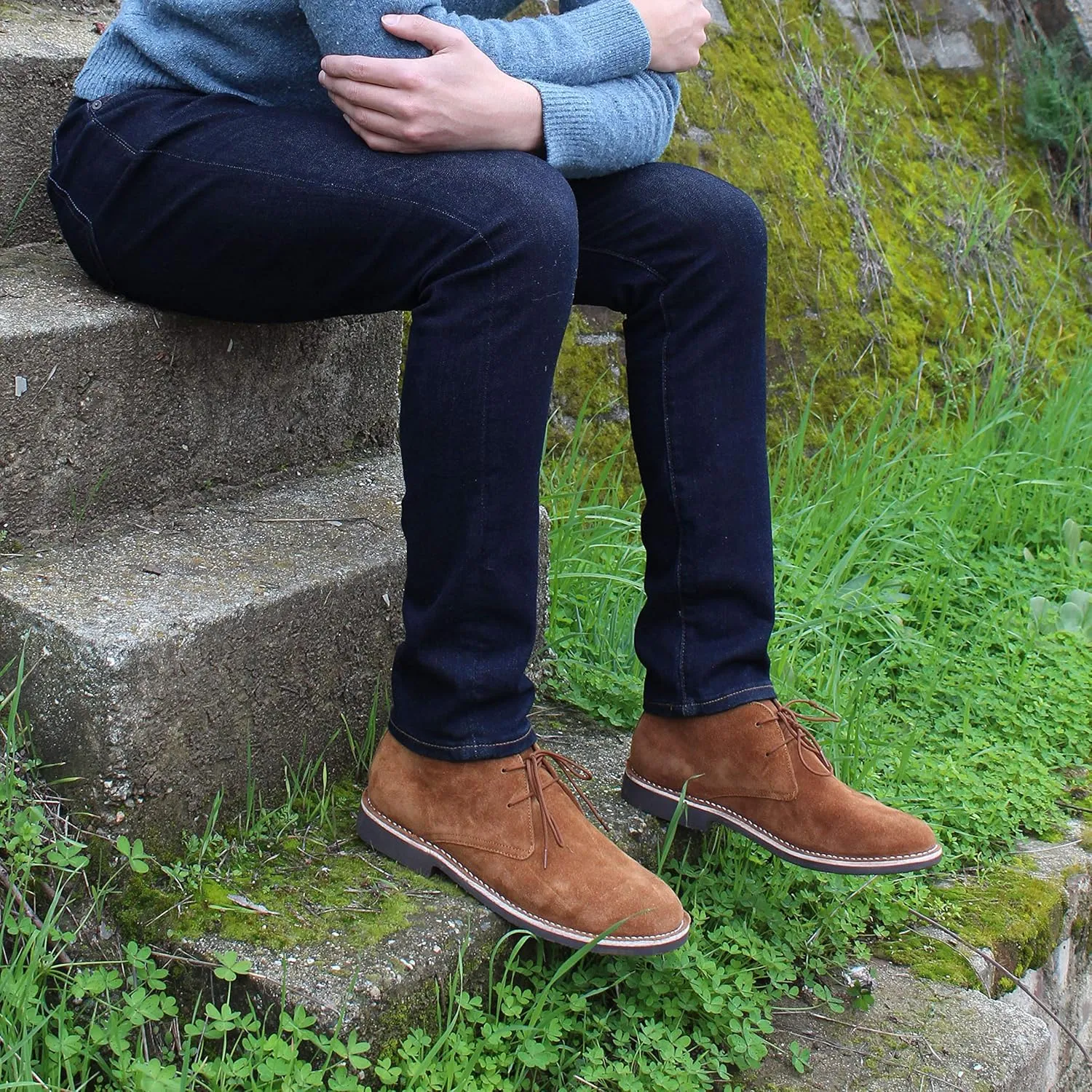 Lorenzo | Genuine Leather Men's Boots | Casual Suede Chukka Boots | Ankle Boot for Men | Lightweight TPR Sole | Padded Memory Foam Cushioning | Enhanced Comfort | Handcrafted Detailing