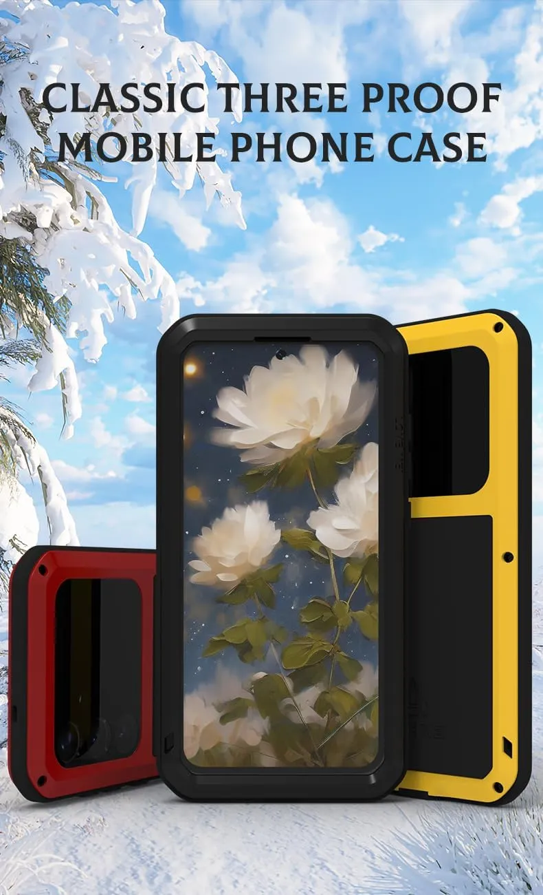 LOVE MEI for Samsung Galaxy S25 /S25 Plus Case, Outdoor Heavy Duty Rugged Full Body Protection Case Military Bumper Aluminum Metal Shockproof Cover with Tempered Glass for Galaxy S25 Plus (White)