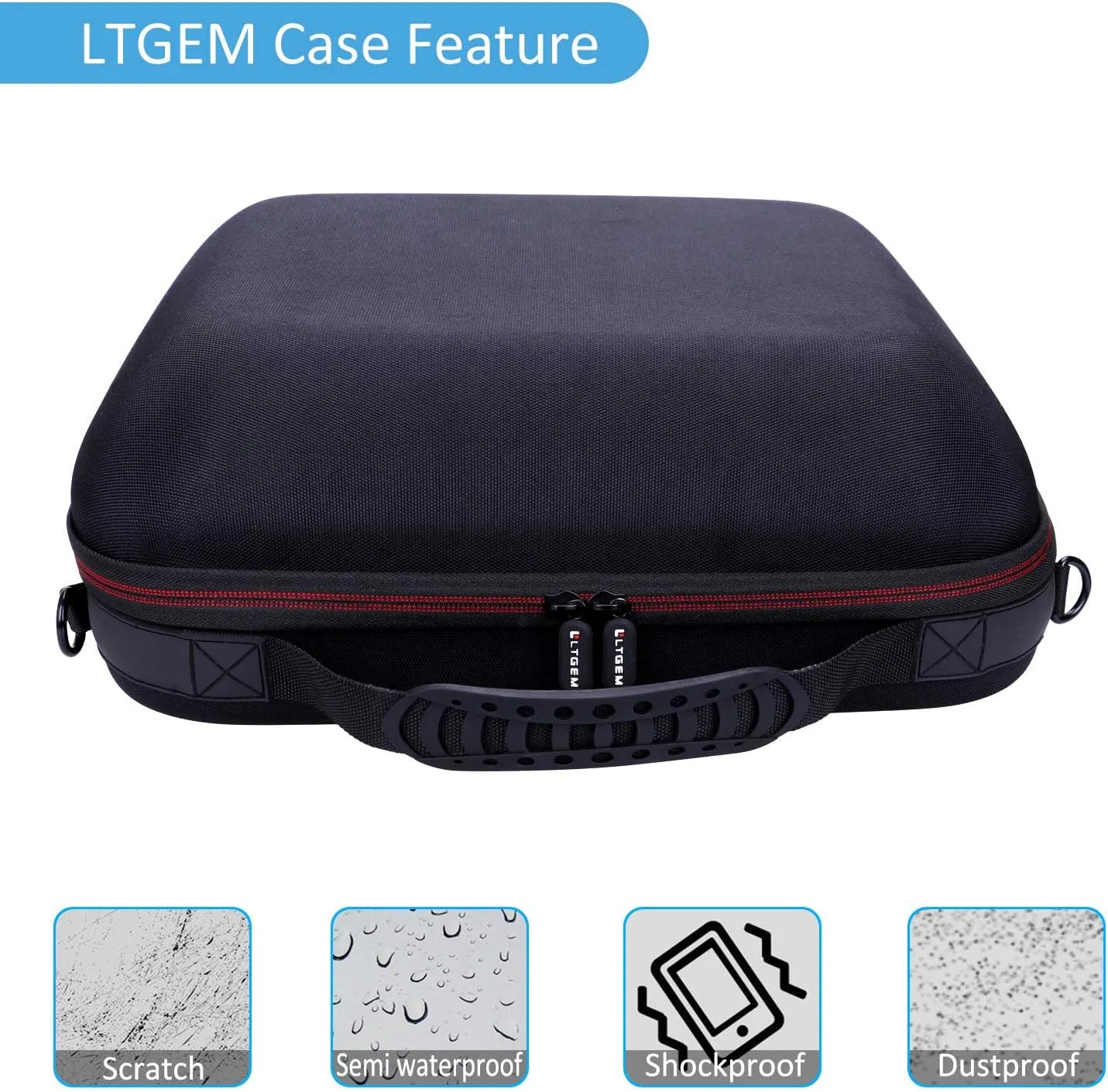 LTGEM Case Compatible with Cricut EasyPress 2/3 Smart Heat Press Machine(12"x10"), Black Gray
