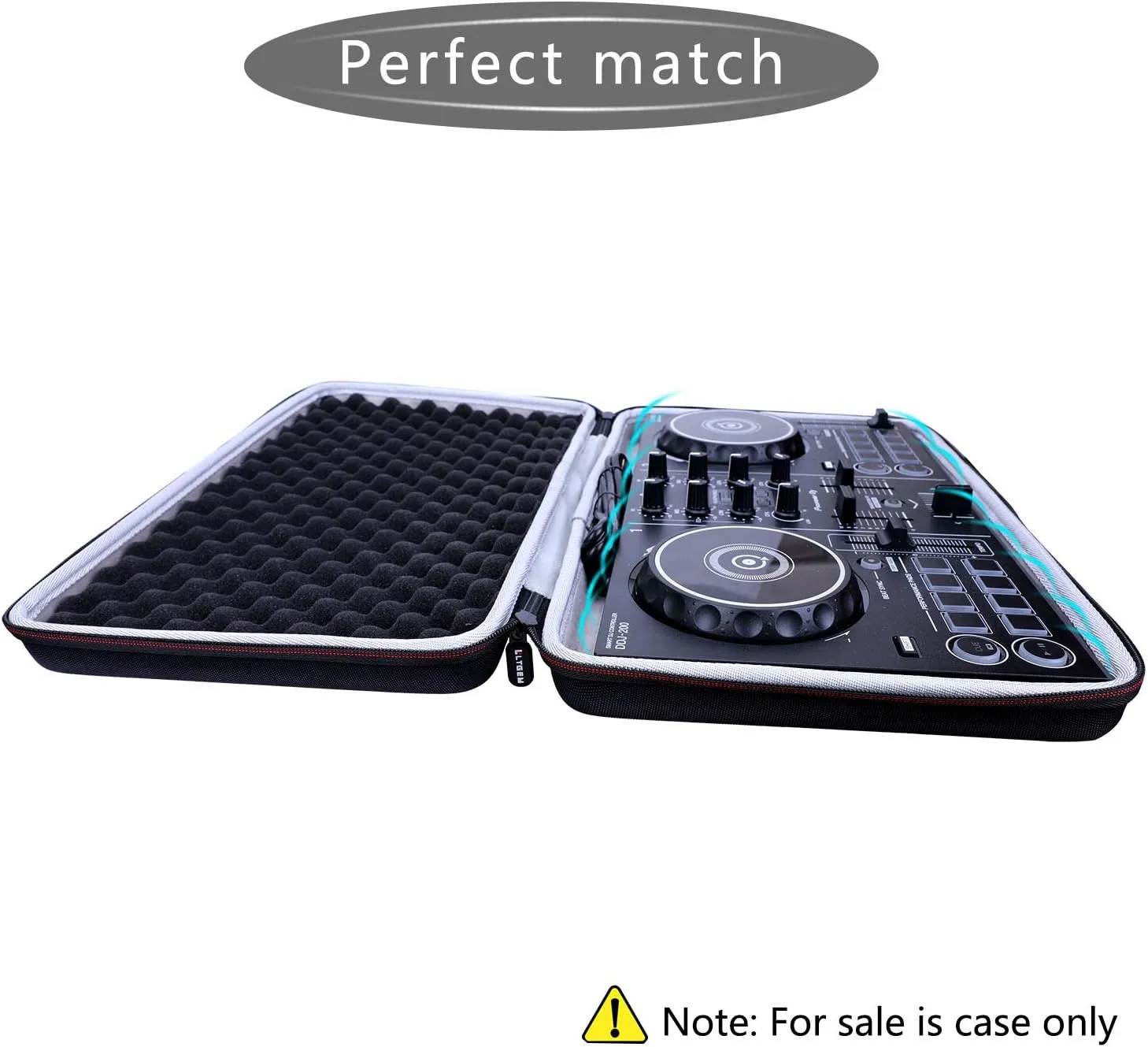 LTGEM EVA Hard DJ Controller Case compatible Hercules Inpulse 200/200 MK2 / Pioneer DJ DDJ-200 Smart/DDJ-WeGO4-K DJ Controller/AlphaTheta DDJ-FLX2 Compact 2. Case Only!