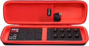 LTGEM Hard Case for AKAI Professional LPD8 USB MIDI Controller(New Model), Inside: 13.3x"3.3"x2", Black Red