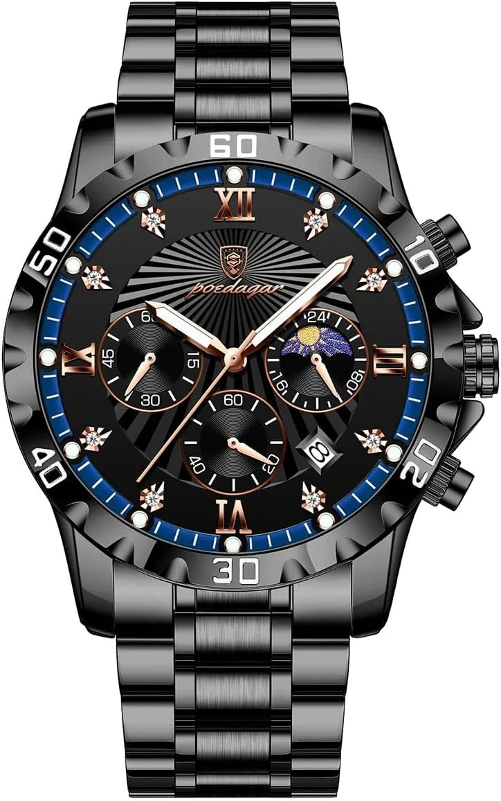 Luxury Military Watch for Men Waterproof Luminous Chronograph Date Man Wristwatch Stainless Steel Quartz Men's Watches