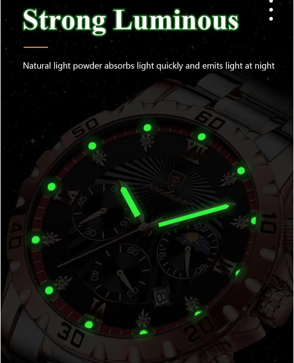 Luxury Military Watch for Men Waterproof Luminous Chronograph Date Man Wristwatch Stainless Steel Quartz Men's Watches