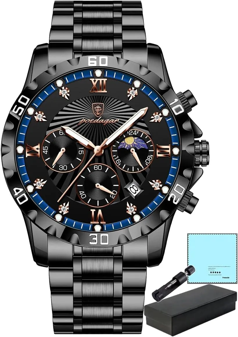 Luxury Military Watch for Men Waterproof Luminous Chronograph Date Man Wristwatch Stainless Steel Quartz Men's Watches