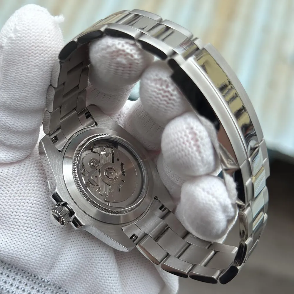 Luxury Modified Mechanical Yacht Watch Stainless Steel Oyster Watch Strap for NH34 NH35 NH36 NH38 Movement