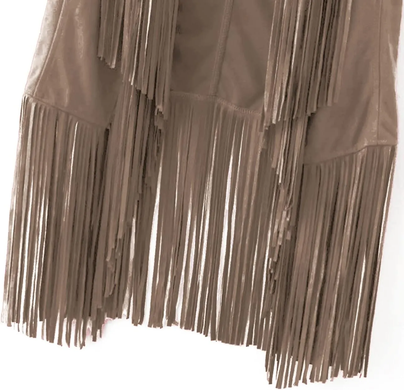 LYANER Women's Faux Suede Tassels Vest Cardigan Open-Front Vest Cardigan Jacket