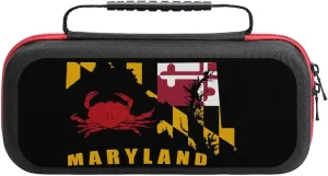 Maryland Map Crab Carrying Case Compatible with Switch/Switch OLED/Switch Lite with 20 Games Cartridges Slot
