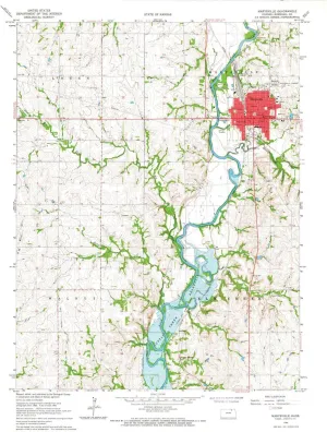 Marysville KS topo map, 1:24000 Scale, 7.5 X 7.5 Minute, Historical, 1966, Updated 1967, 27.1 x 21.14 in