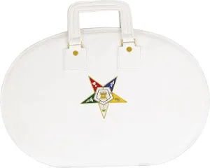 Masonic OES Chain Collar Case Soft Padded Lining With Hand Made Logo, White