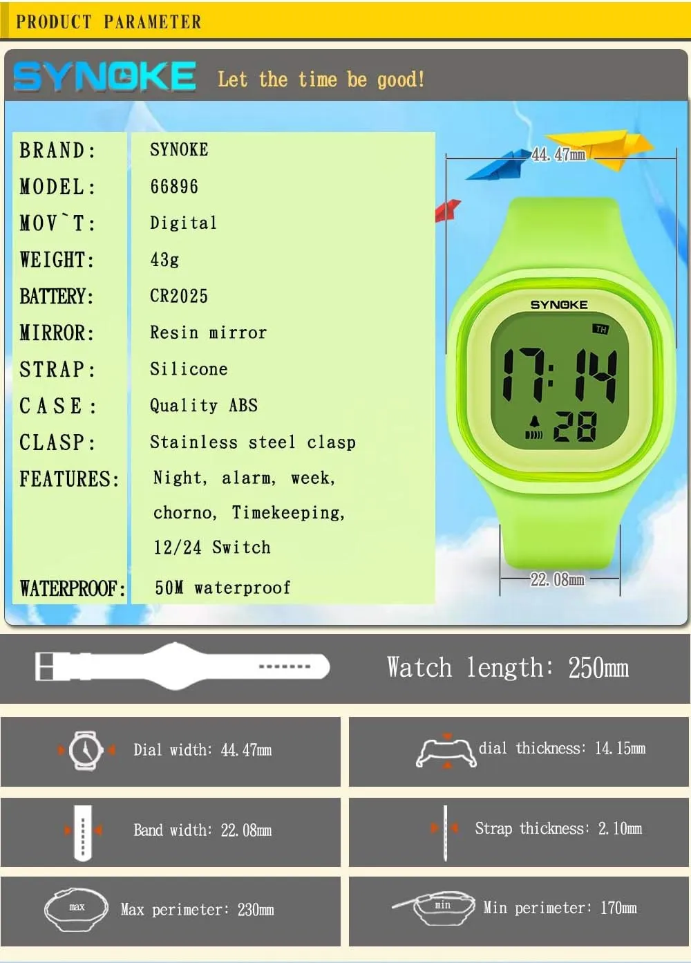 MASTOP Male and Female Digital Sports Watches Electron LED Alarm Waterproof Teenager Students Silicone Watch