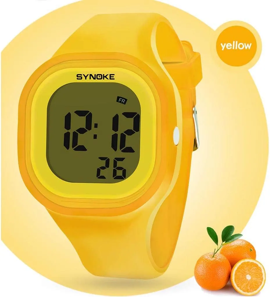MASTOP Male and Female Digital Sports Watches Electron LED Alarm Waterproof Teenager Students Silicone Watch