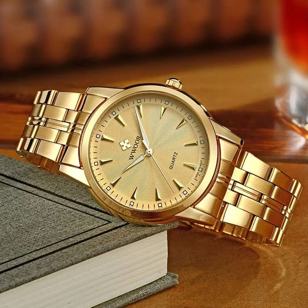 MASTOPMen Quartz Watch Stainless Steel Waterproof Business Classic Analog Dress Wrist Watch