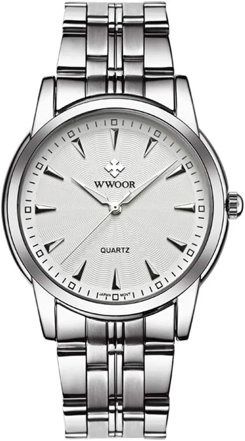 MASTOPMen Quartz Watch Stainless Steel Waterproof Business Classic Analog Dress Wrist Watch