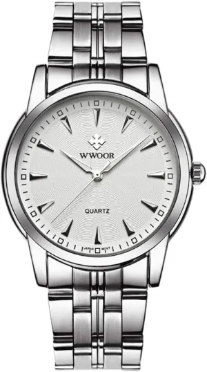 MASTOPMen Quartz Watch Stainless Steel Waterproof Business Classic Analog Dress Wrist Watch