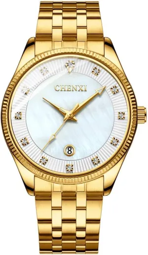 MASTOPMen's Analog Quartz Watches Business Stainless Steel Band Dress Wrist Watch Classic Calendar Date Window Rhinestone Luminous Watch