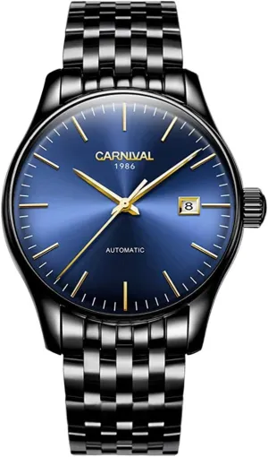 MASTOPMens Automatic Mechanical Watch Classic Automatic self Wind Watch Stainless Steel Business Analog Dress Watch