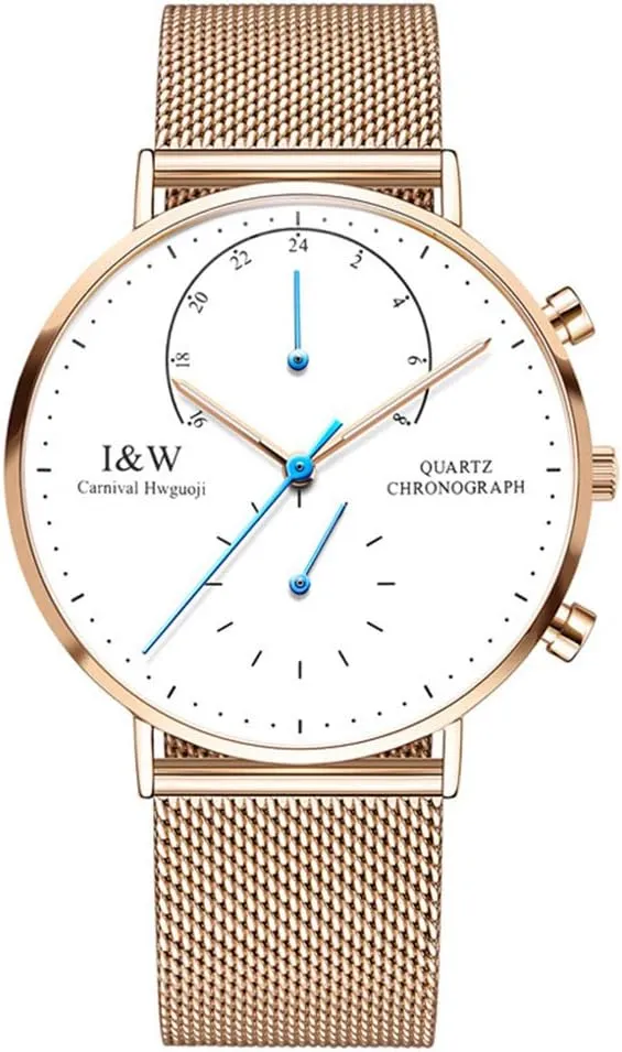 MASTOPMen's Quartz Watch Ultra-Thin Outdoor Sport Stainless Steel Waterproof Sapphire Analog Wrist Watch