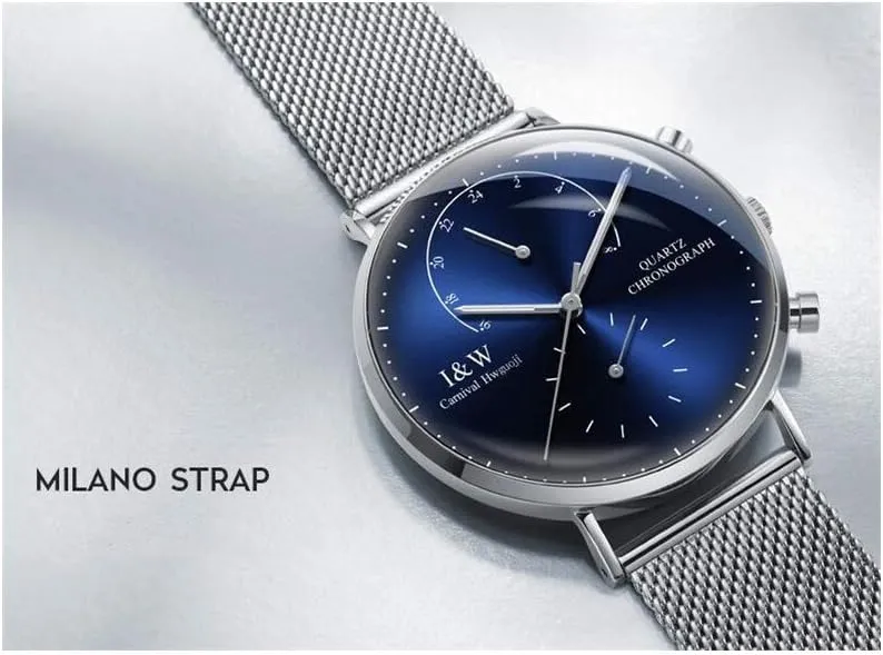 MASTOPMen's Quartz Watch Ultra-Thin Outdoor Sport Stainless Steel Waterproof Sapphire Analog Wrist Watch