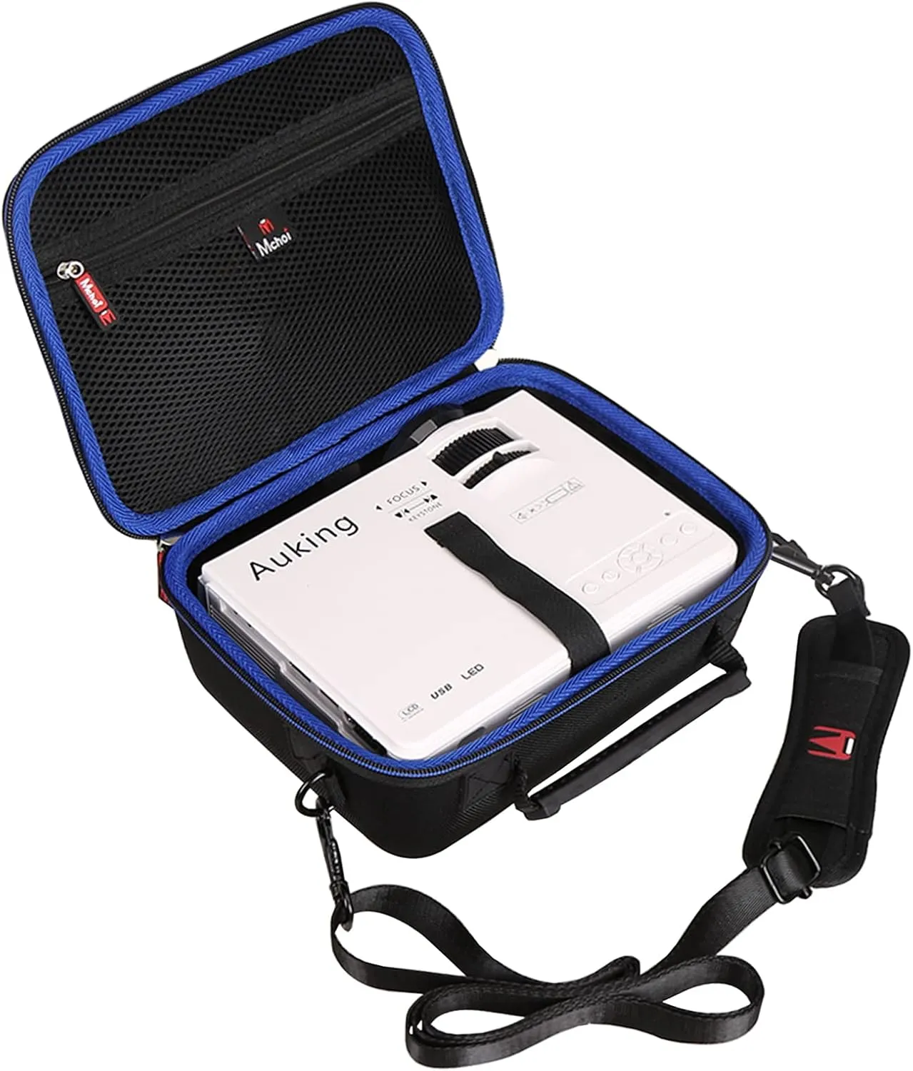 Mchoi Hard EVA Travel Case for AuKing Mini Projector 2022 Upgraded Portable Video-Projector, Case Only Black
