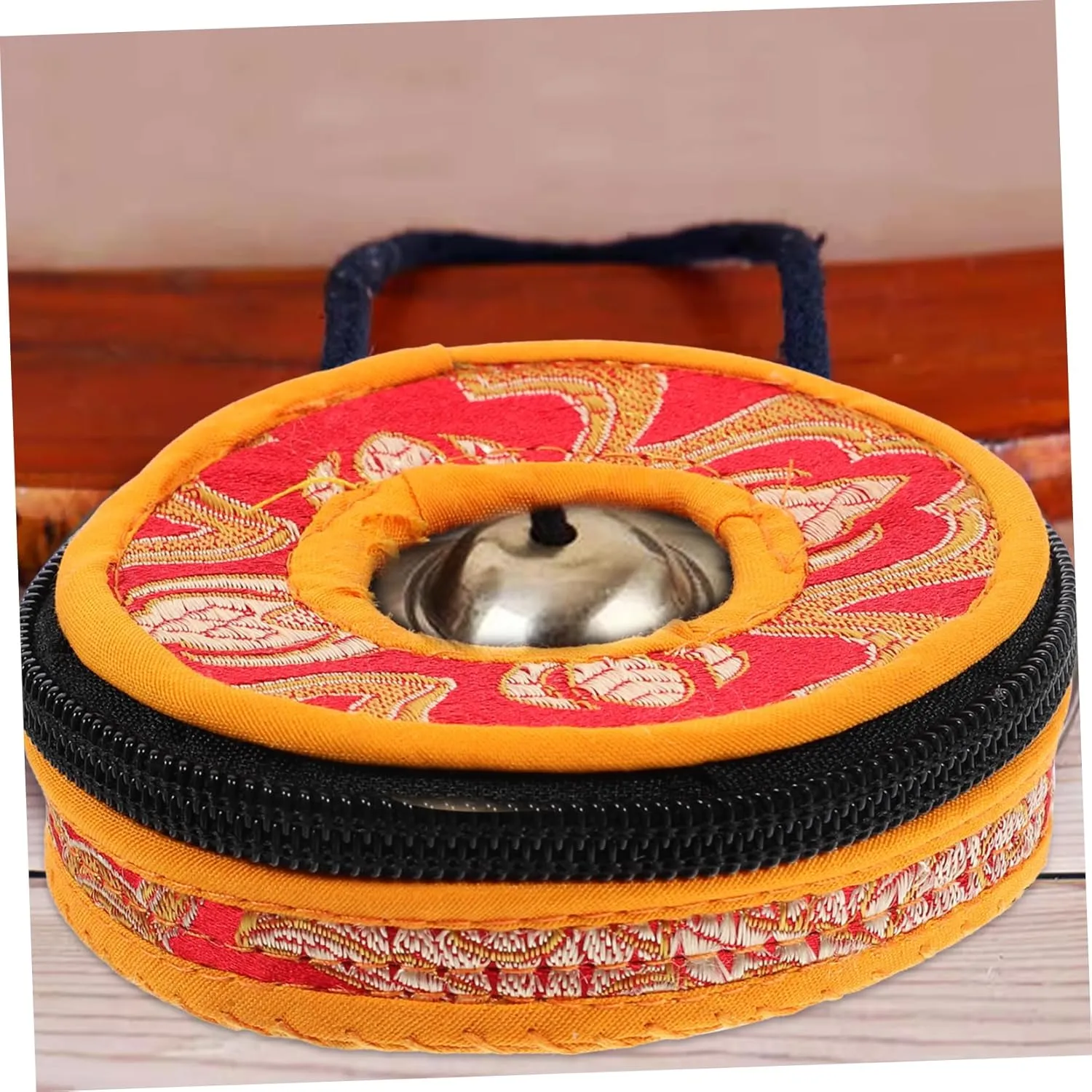 Meditation Bell Storage Case Handmade Nepalese Bell Bag for Safe Storage Durable Material Fit for Meditation Bells Craftsmanship for Buddhist and Temple Use