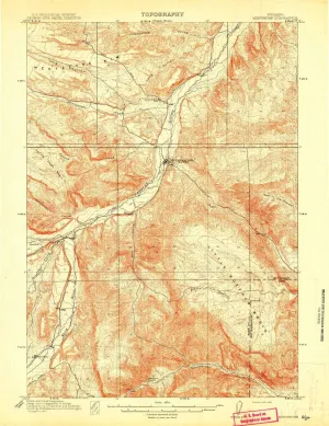Meeteetse WY topo map, 1:62500 Scale, 15 X 15 Minute, Historical, 1913, 19.9 x 15.3 in