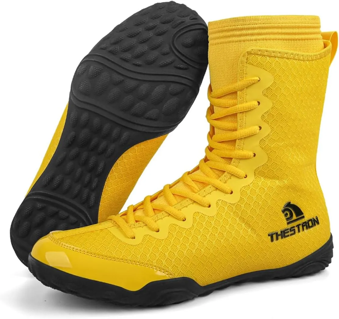 Mens Boxing Shoes Breathable Mesh Wrestling Shoes Kickboxing Sparring Boxers Trainers Sports Bodybuilding Boxing Boots