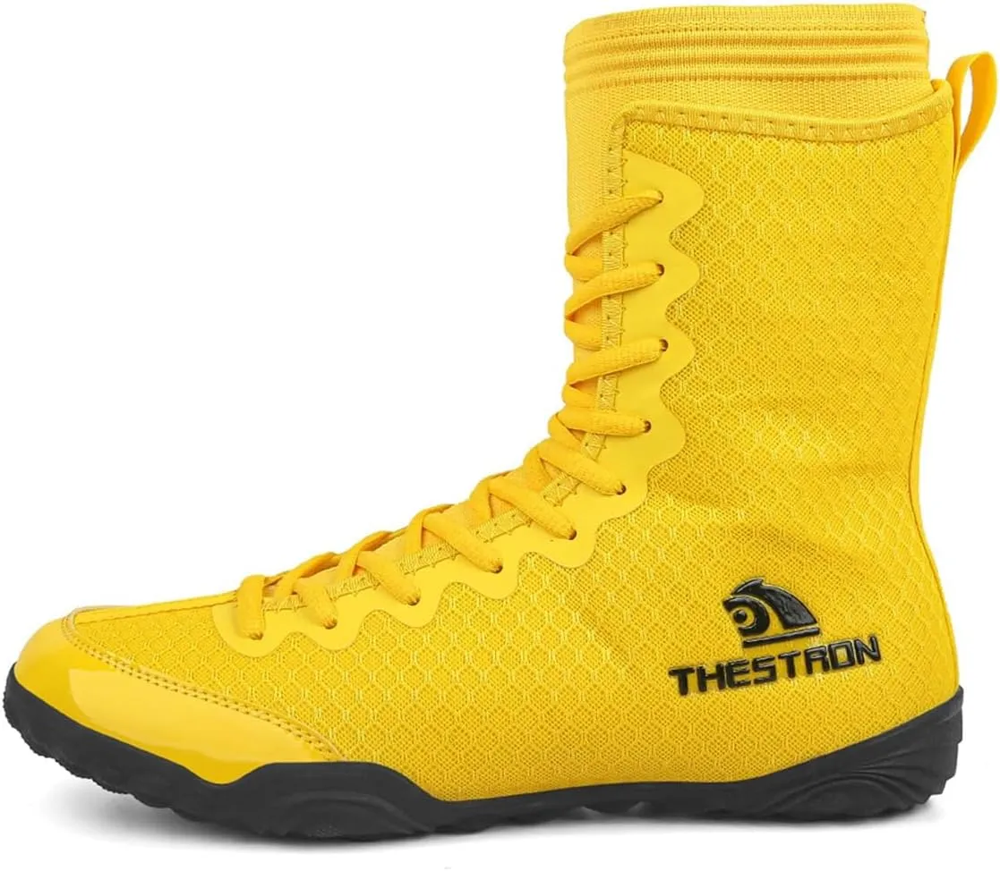 Mens Boxing Shoes Breathable Mesh Wrestling Shoes Kickboxing Sparring Boxers Trainers Sports Bodybuilding Boxing Boots