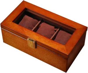 Mens Jewellery Box tjlss Wood Watch Display Box Organizer Black Watch Wooden case Fashion Watch Storage Packaging Gift Boxes Jewelry case Present Watch Gift Box