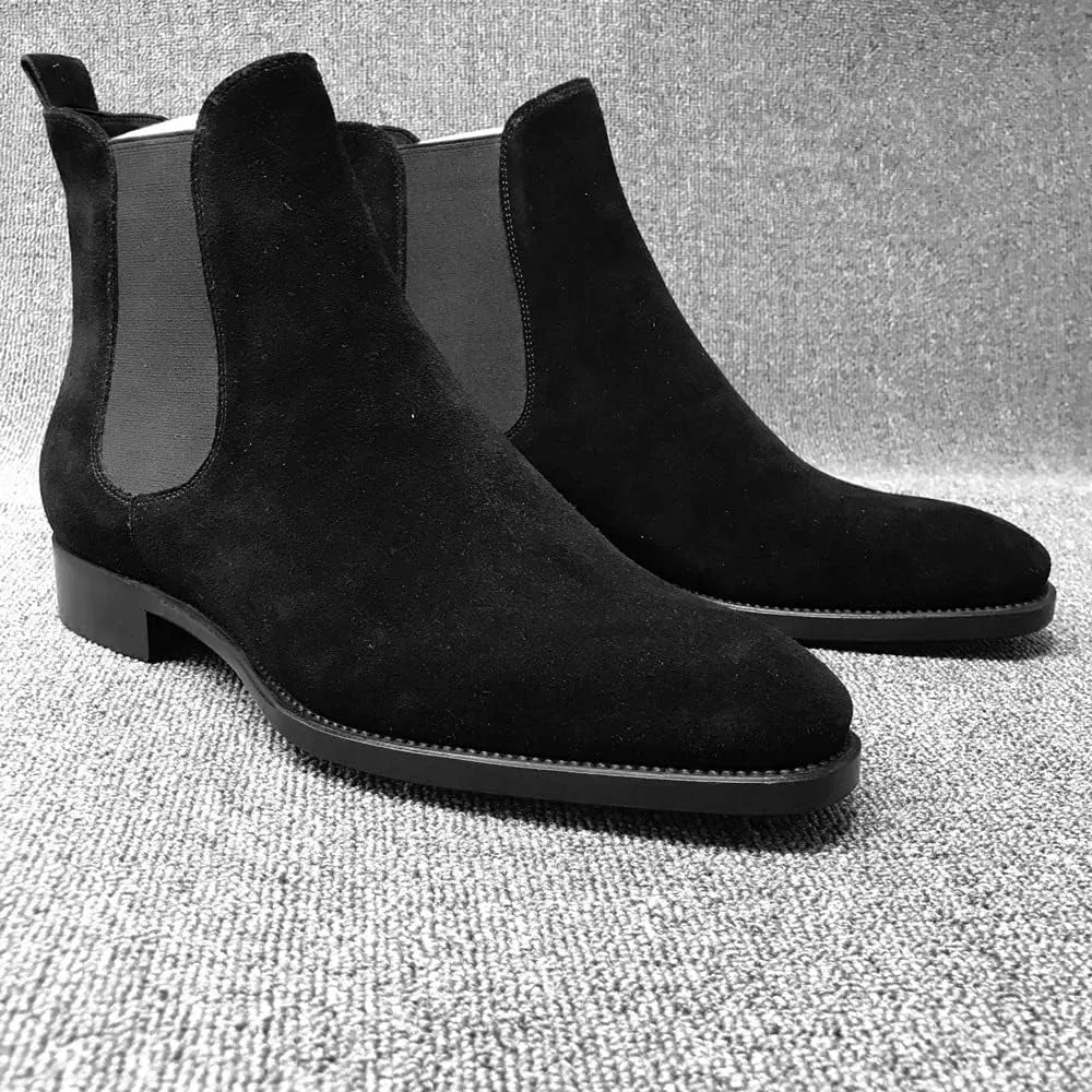 Men's Motorcycle Boots Combat Casual Dress Boot for Men,Men's Extra Wide Leather Ankle Boot - Lightweight Slip-on, Breathable, Durable Western Cowboy Boots