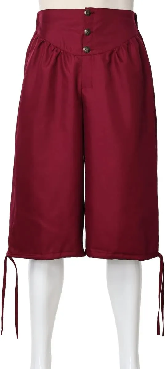 Men's Pirate Shorts Mens Knickers Colonial Pants Renaissance Costume Viking Shorts