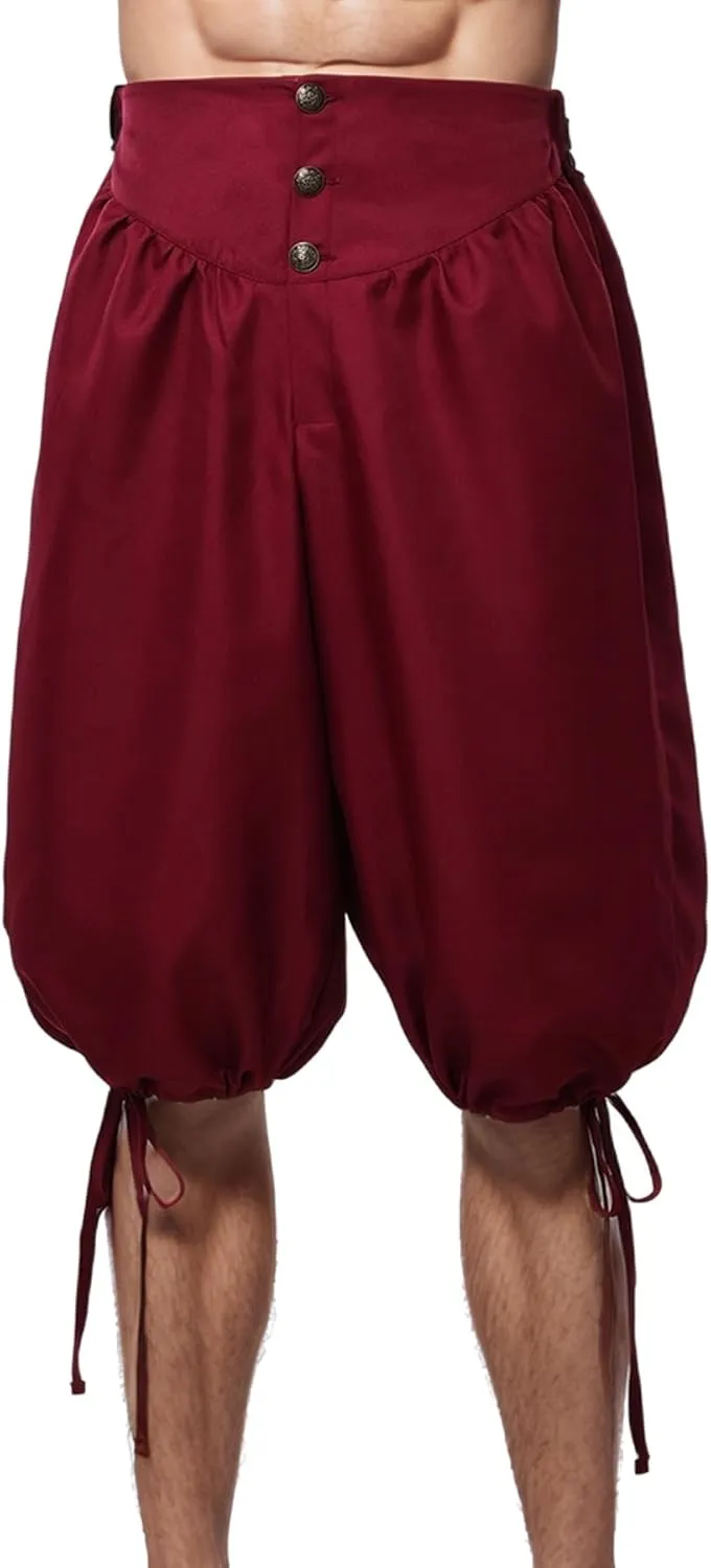 Men's Pirate Shorts Mens Knickers Colonial Pants Renaissance Costume Viking Shorts
