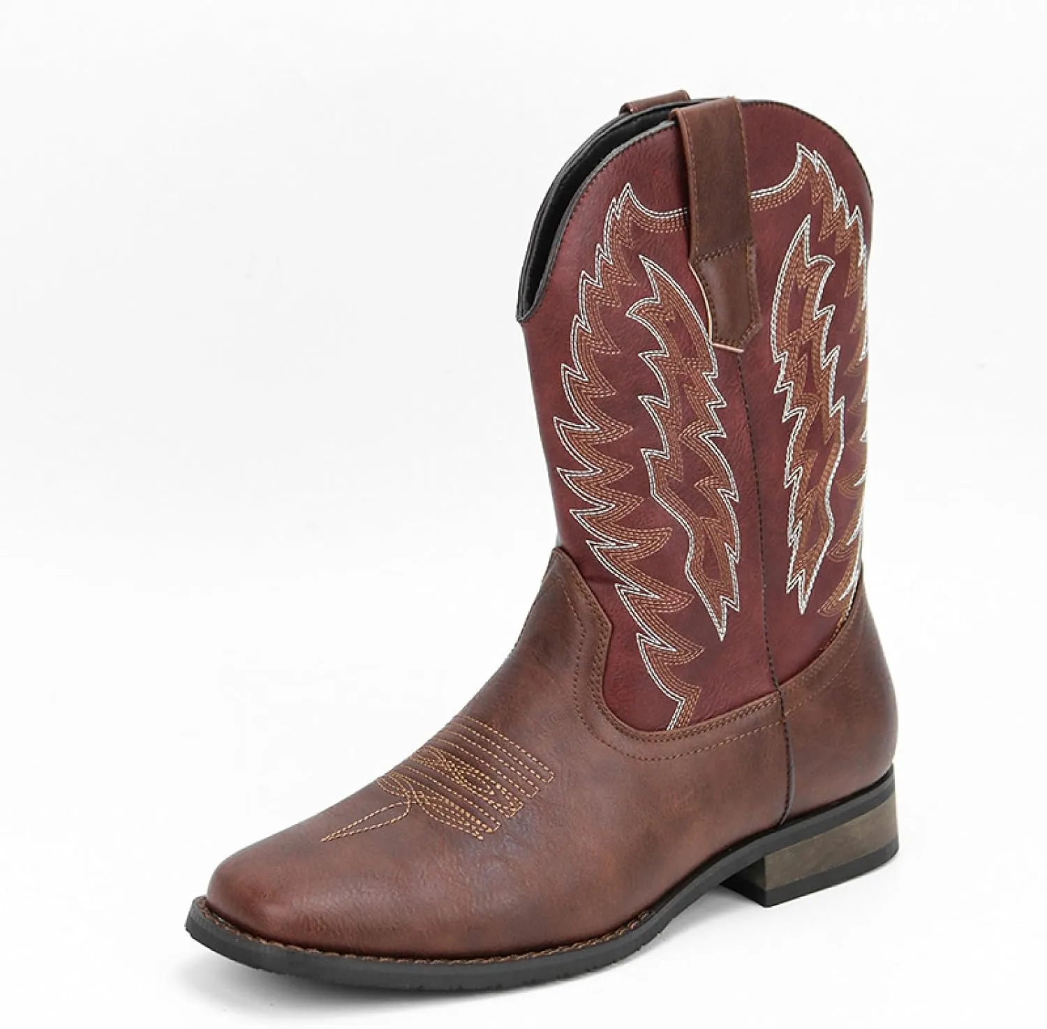 Mens Renaissance Western Cowboy Boots Pirate Embroidery Medieval Boot for Halloween