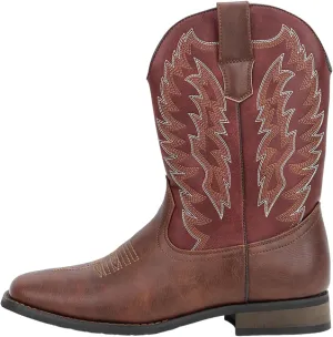 Mens Renaissance Western Cowboy Boots Pirate Embroidery Medieval Boot for Halloween