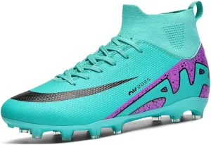 Men’s Soccer Shoes Cleats Football Boots Professional Training Outdoor Indoor Sneaker High-Top Spike Breathable Athletic