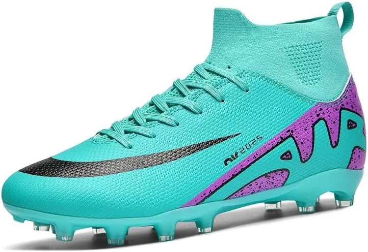 Men’s Soccer Shoes Cleats Football Boots Professional Training Outdoor Indoor Sneaker High-Top Spike Breathable Athletic
