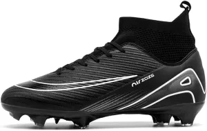 Men's Soccer Shoes Cleats Professional High-Top Breathable Athletic Football Boots for Outdoor Indoor TF/AG