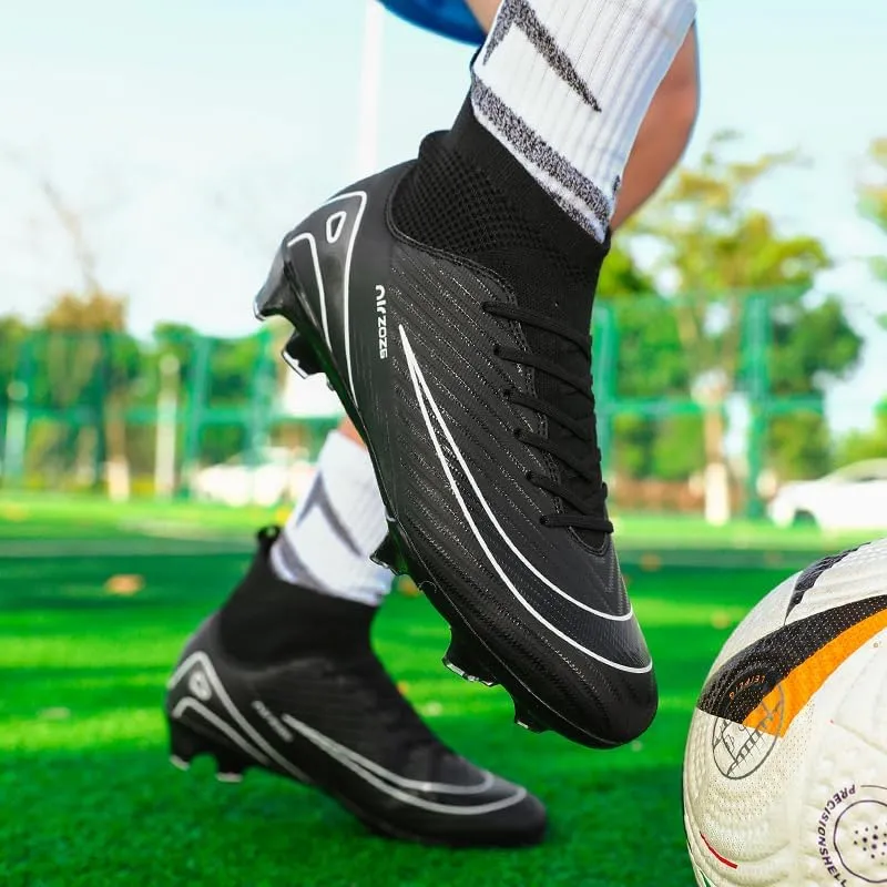 Men's Soccer Shoes Cleats Professional High-Top Breathable Athletic Football Boots for Outdoor Indoor TF/AG
