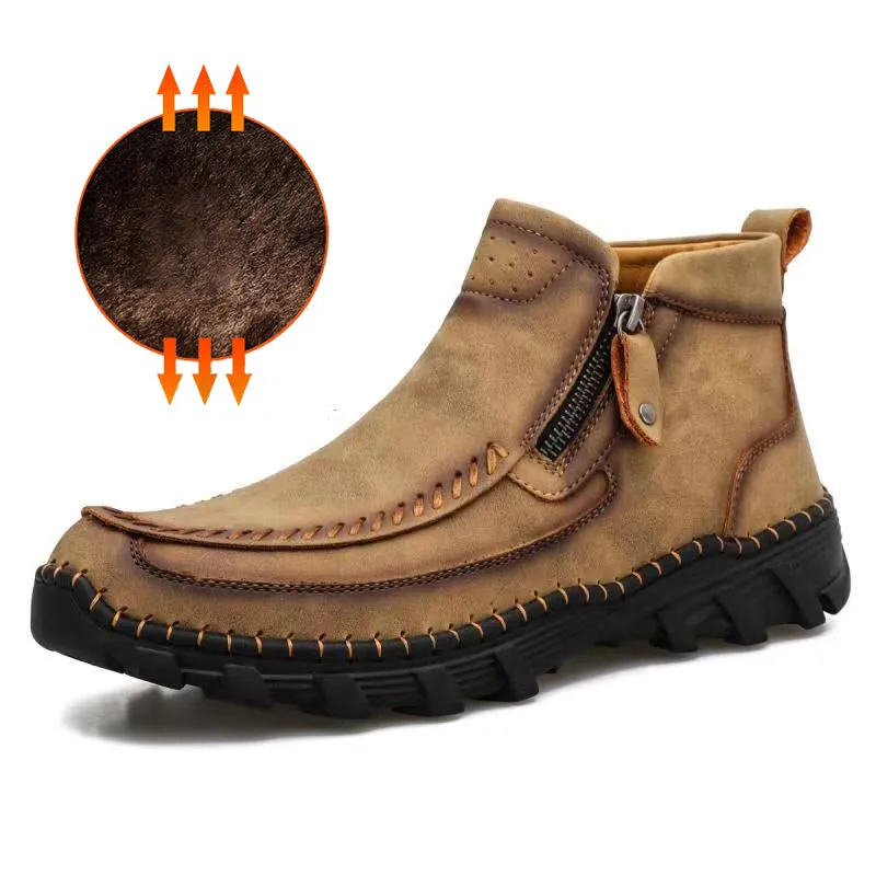 Men's Soft And Breathable Zipper Outdoor Tooling Boots