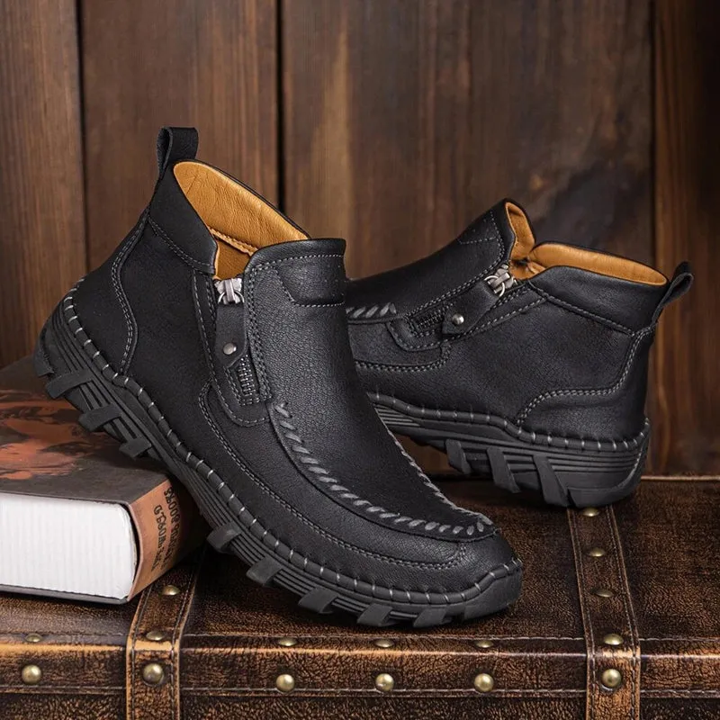 Men's Soft And Breathable Zipper Outdoor Tooling Boots